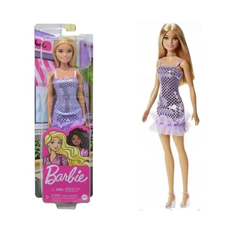 MATTEL BARBIE BONECA CON ABITO AZZURRO CAPELLI BIONDI HGM59