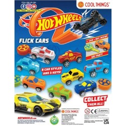 CAPSULA 50MM. HOT WHEELS FLICK CARS CON CHIAVE DI AVVIO